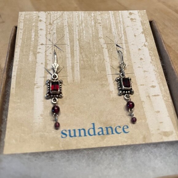 Sundance Jewelry - Sundance Red Garnet Sterling Silver Earrings – new in box